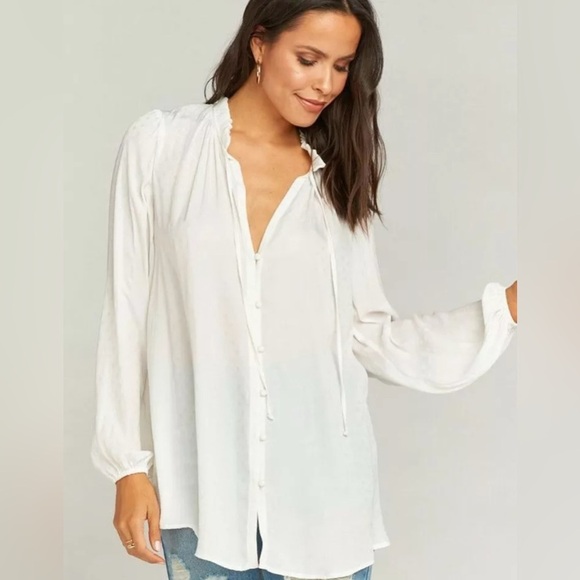 Show Me Your Mumu Alicia Tunic Snow Cheetah White Small NWOT -   MM - Picture 1 of 7